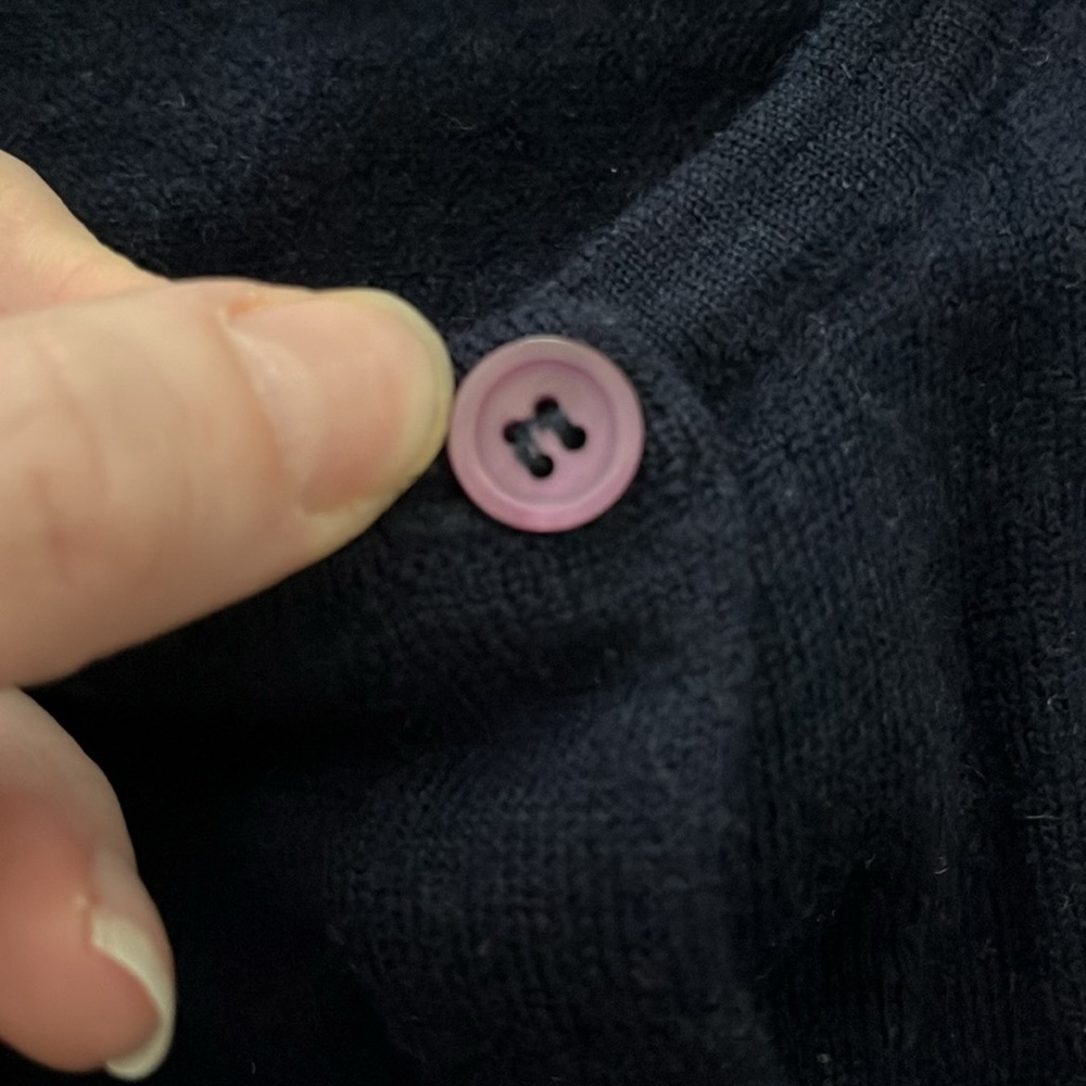 100% Wool Navy Cardigan - Picture 2 of 8